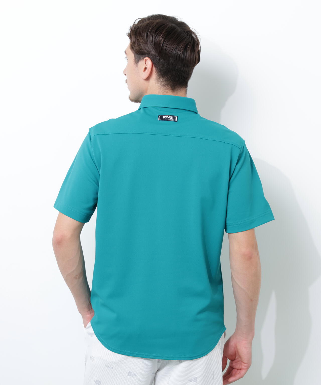 【PING APPAREL】Mr.PINGエンボスカノコ レイブロック半袖ボタンダウンシャツ ＜NAITVE＞ (MENS)