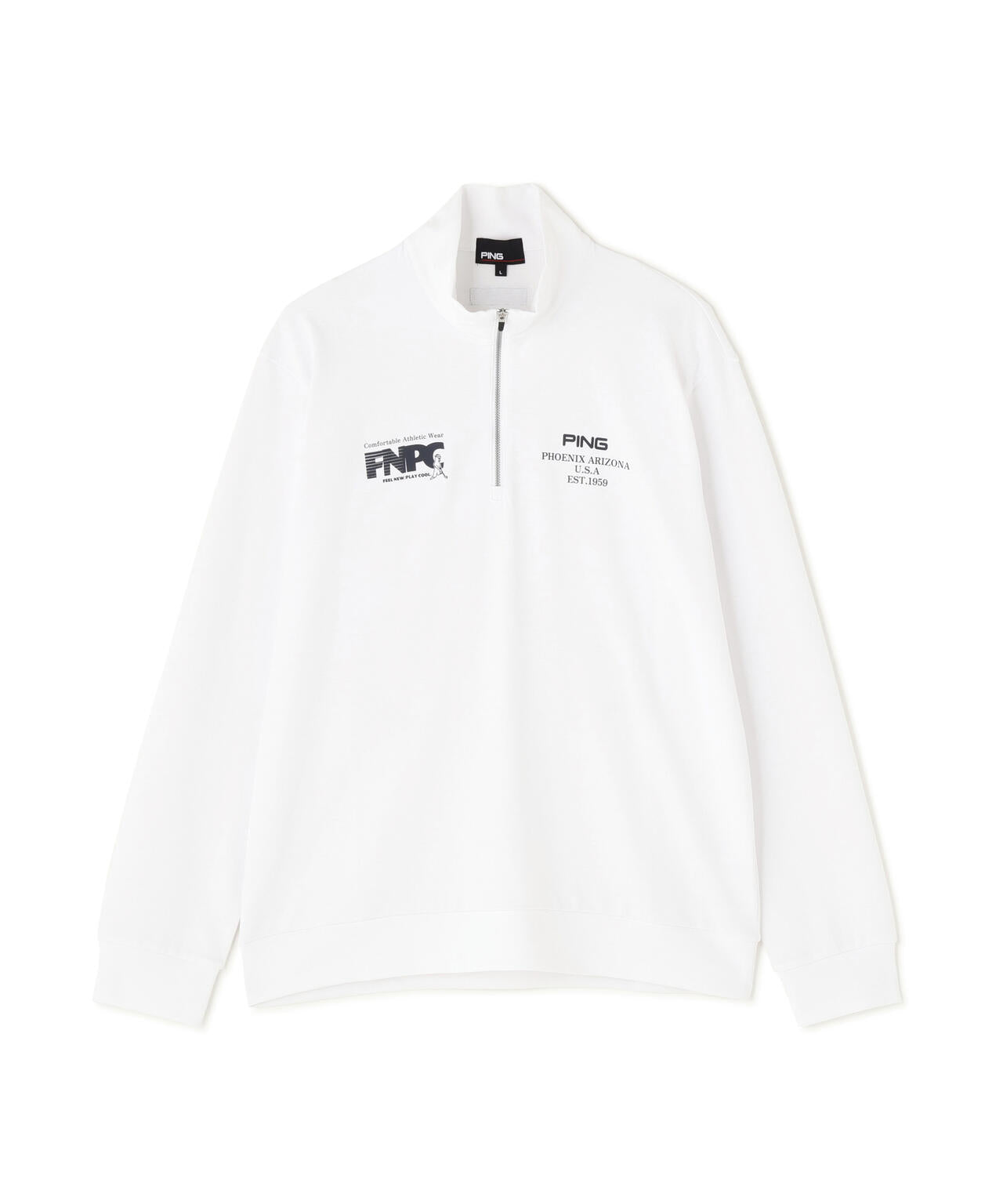 【PING APPAREL】全方向ストレッチダブルフェイスドライミックスアイストーンハーフジップカットソー ＜NATIVE＞ (MENS)