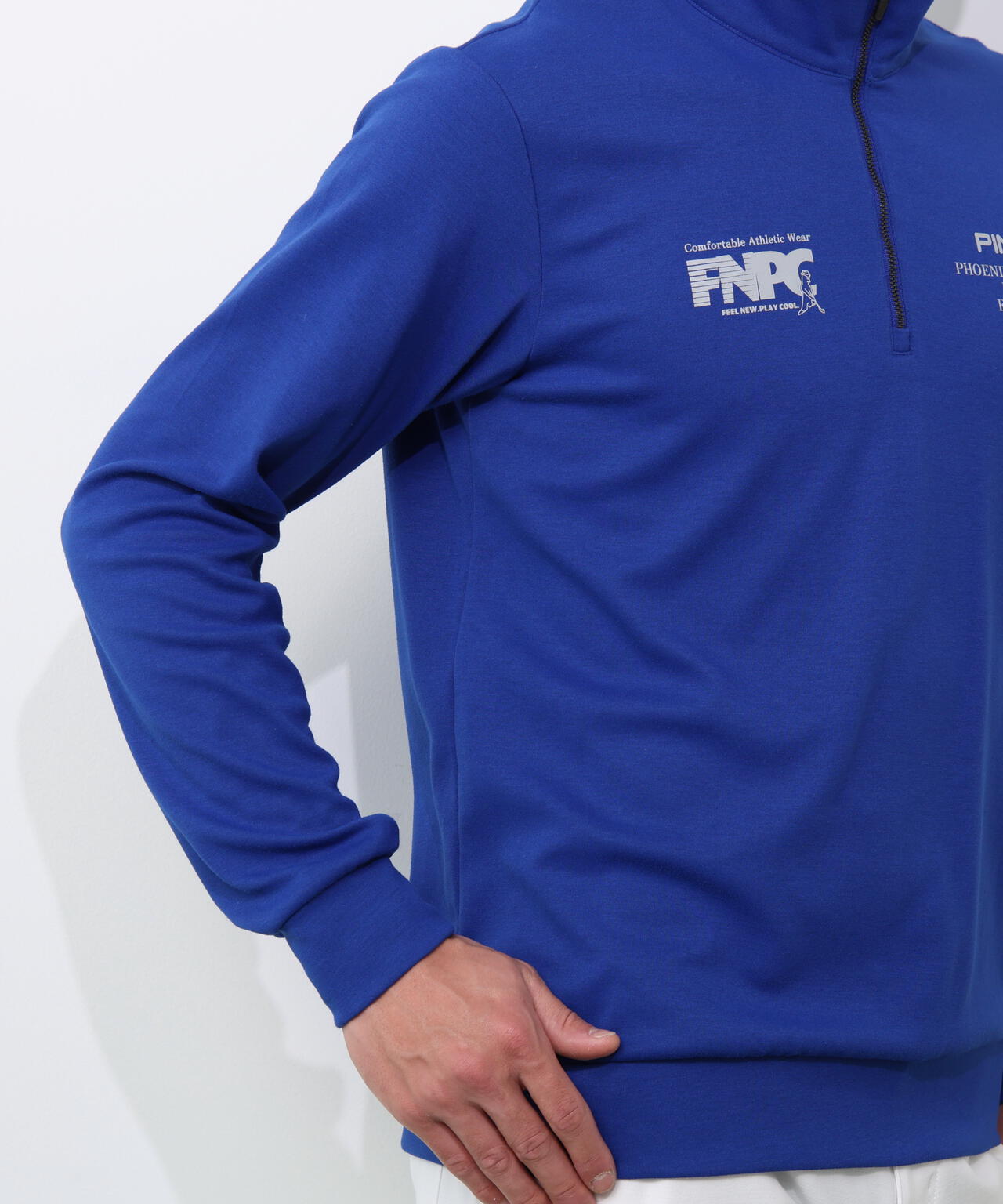 【PING APPAREL】全方向ストレッチダブルフェイスドライミックスアイストーンハーフジップカットソー ＜NATIVE＞ (MENS)