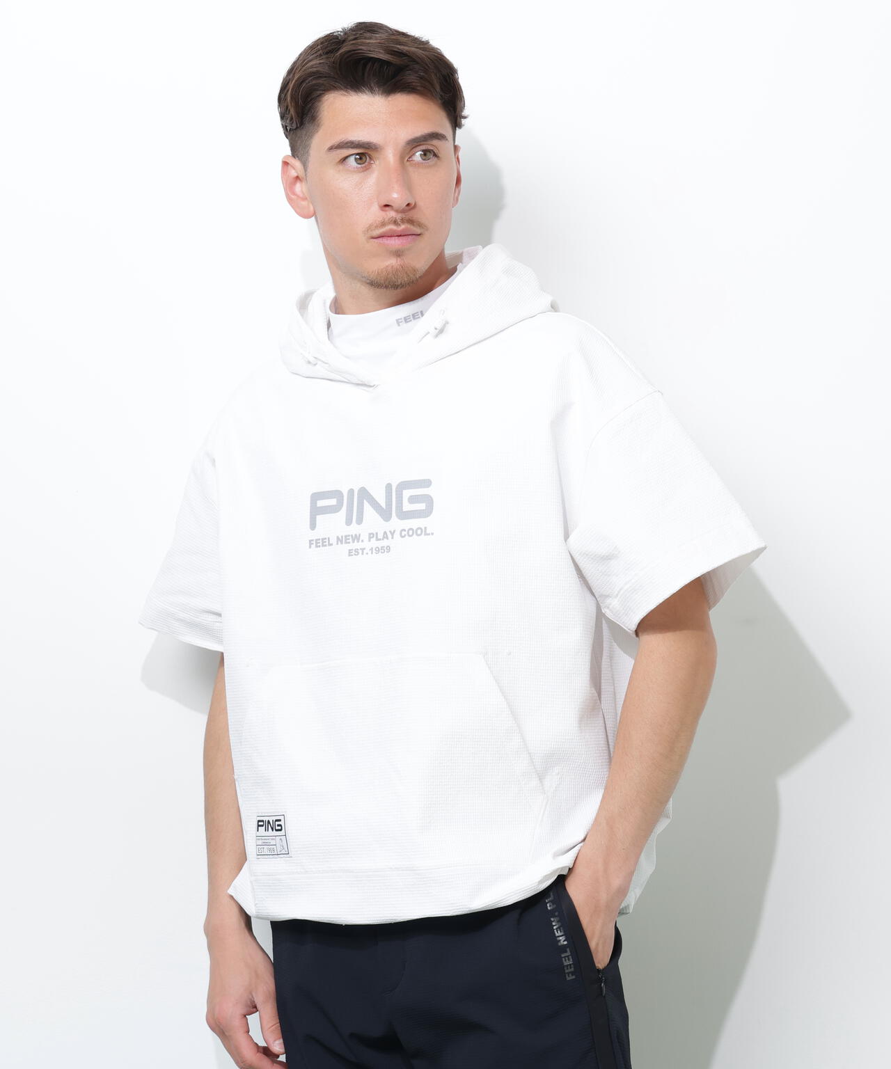 【PING APPAREL】半袖フーディプルオーバー ＜GOLD＞ (MENS)