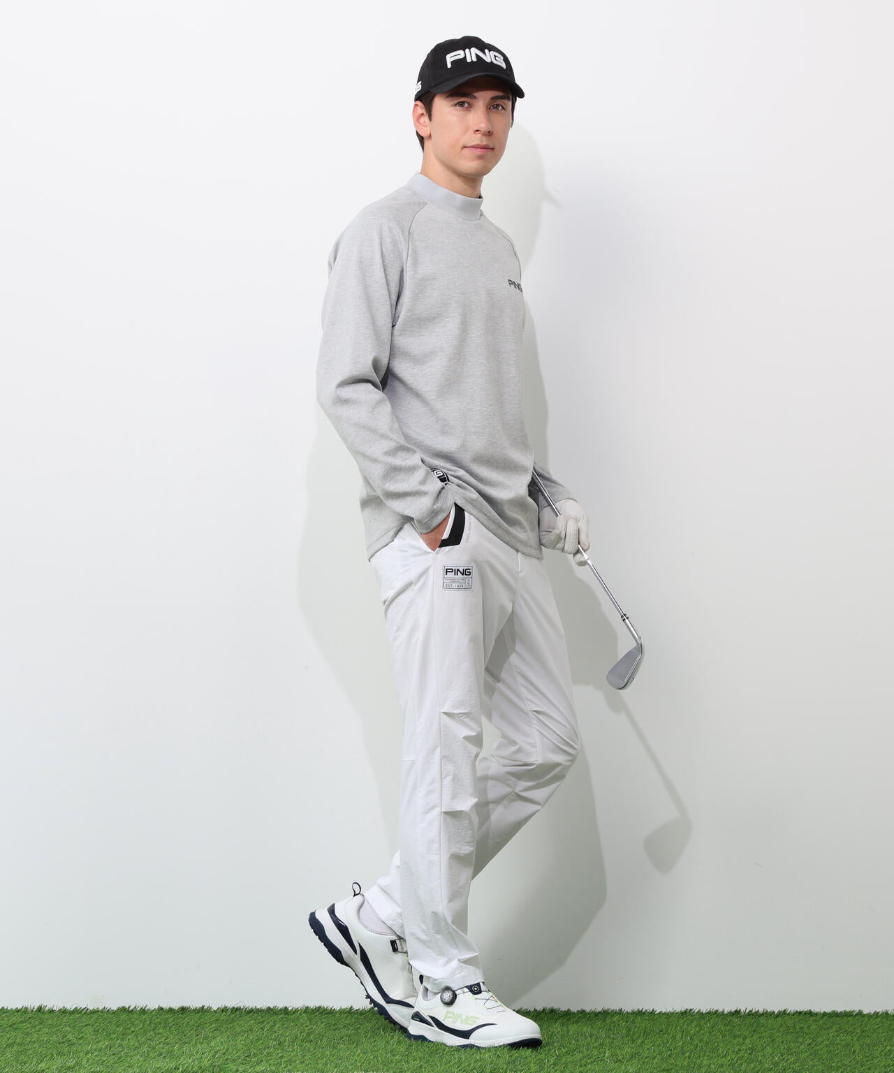 【PING APPAREL】冷感ポンチハイネックシャツ ＜GOLD＞ (MENS)
