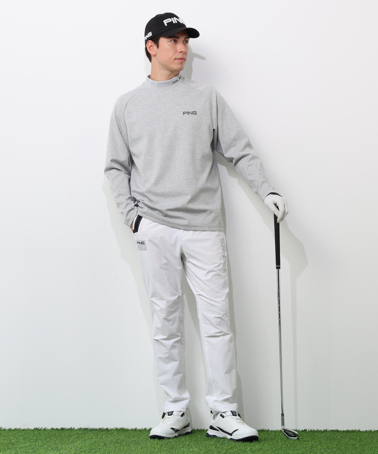 【PING APPAREL】冷感ポンチハイネックシャツ ＜GOLD＞ (MENS)