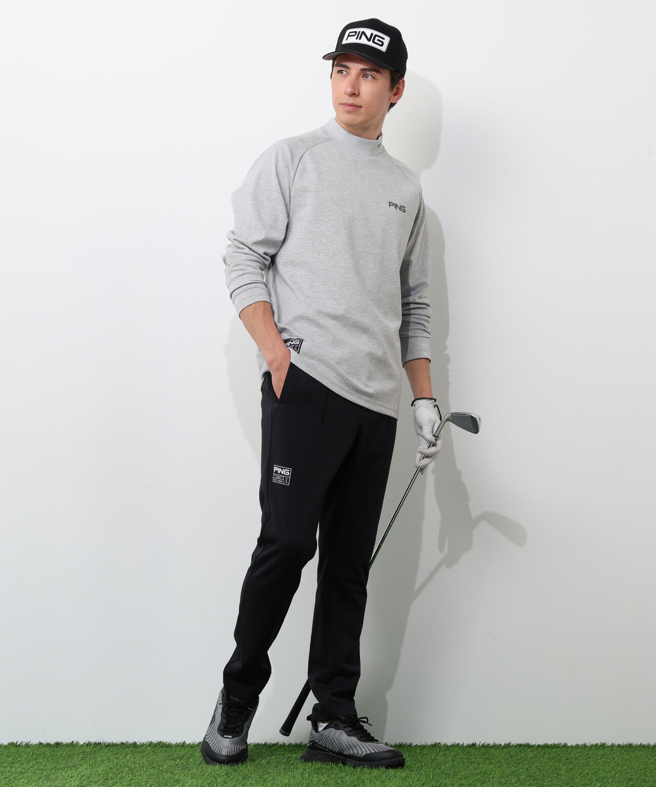 【PING APPAREL】冷感ポンチハイネックシャツ ＜GOLD＞ (MENS)