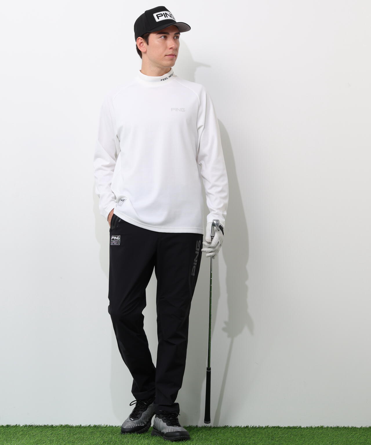 【PING APPAREL】冷感ポンチハイネックシャツ ＜GOLD＞ (MENS)
