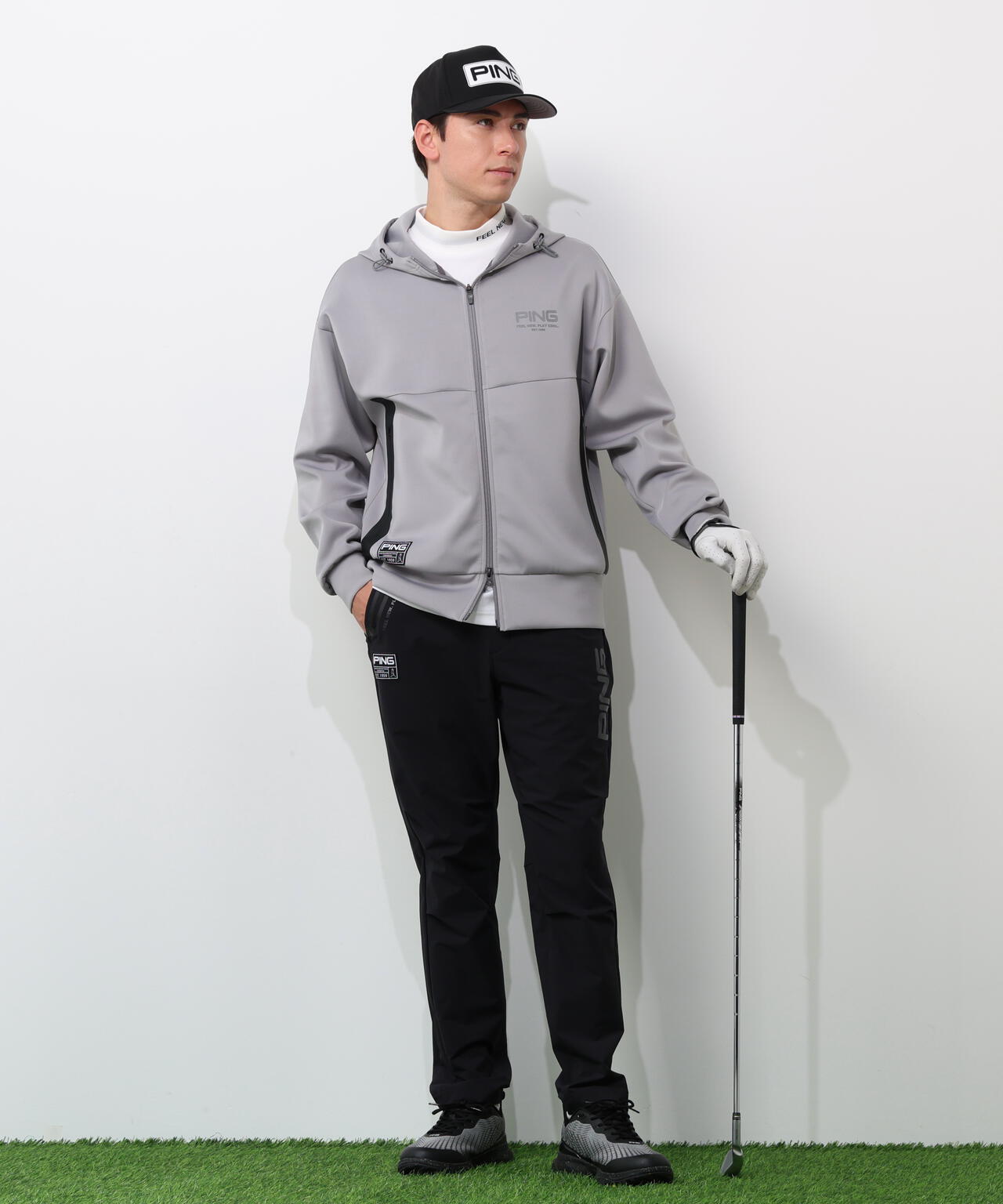 【PING APPAREL】冷感ポンチハイネックシャツ ＜GOLD＞ (MENS)