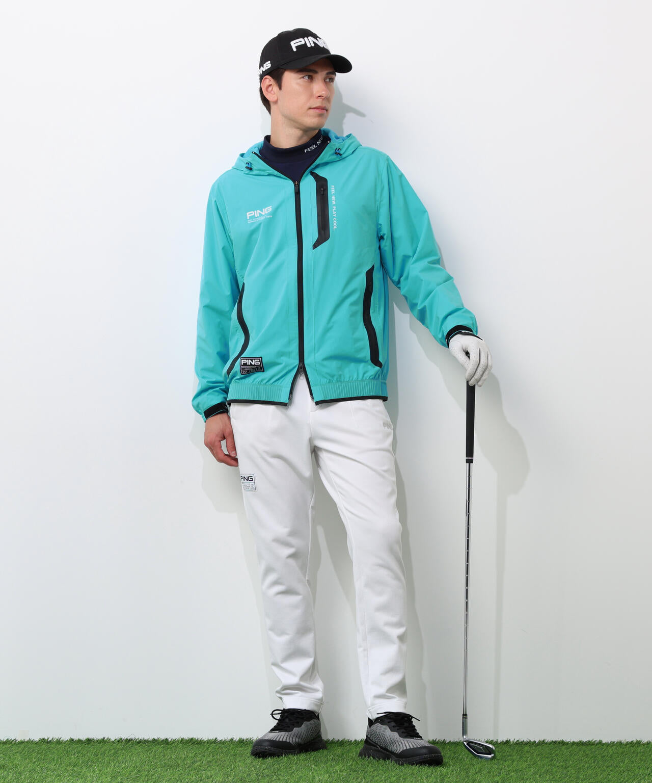 【PING APPAREL】冷感ポンチハイネックシャツ ＜GOLD＞ (MENS)