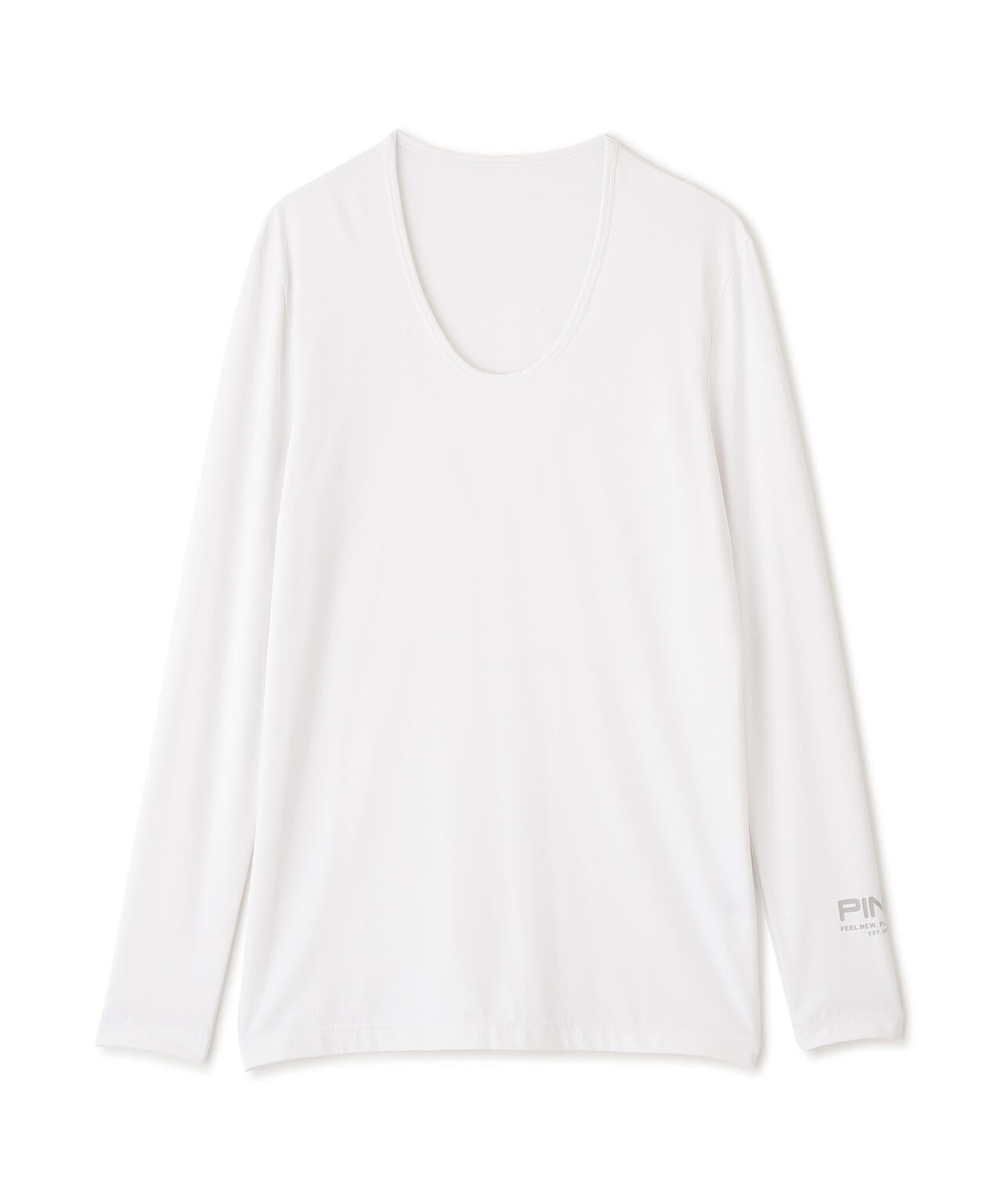 【PING APPAREL】【UVカット・接触冷感】ベア天竺Uネック長袖インナーシャツ ＜GOLD＞ (MENS)
