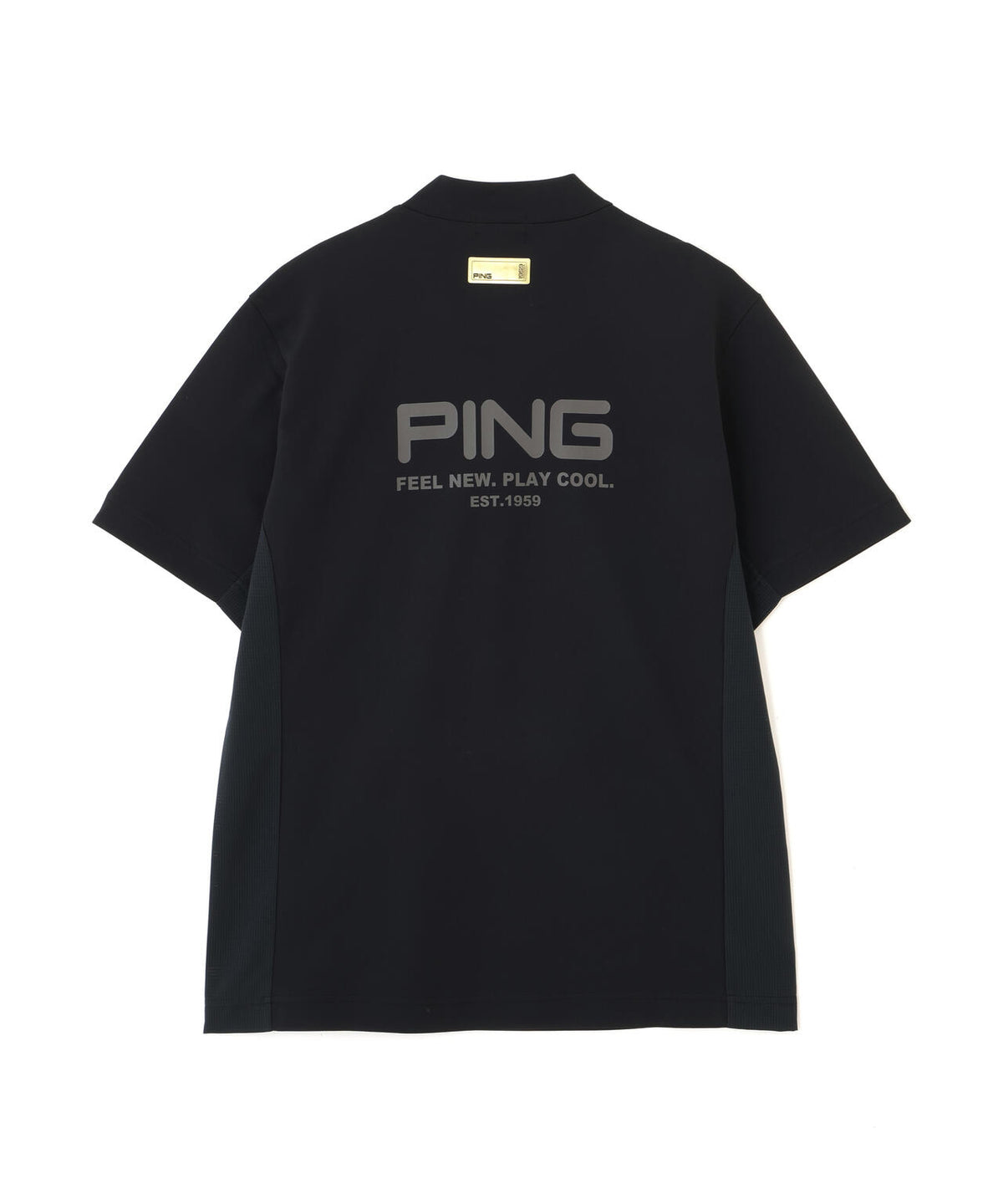 ［PING APPAREL］［UVカット・吸水速乾］レイブロック半袖ハイネックカットソー ＜GOLD＞ (MENS)