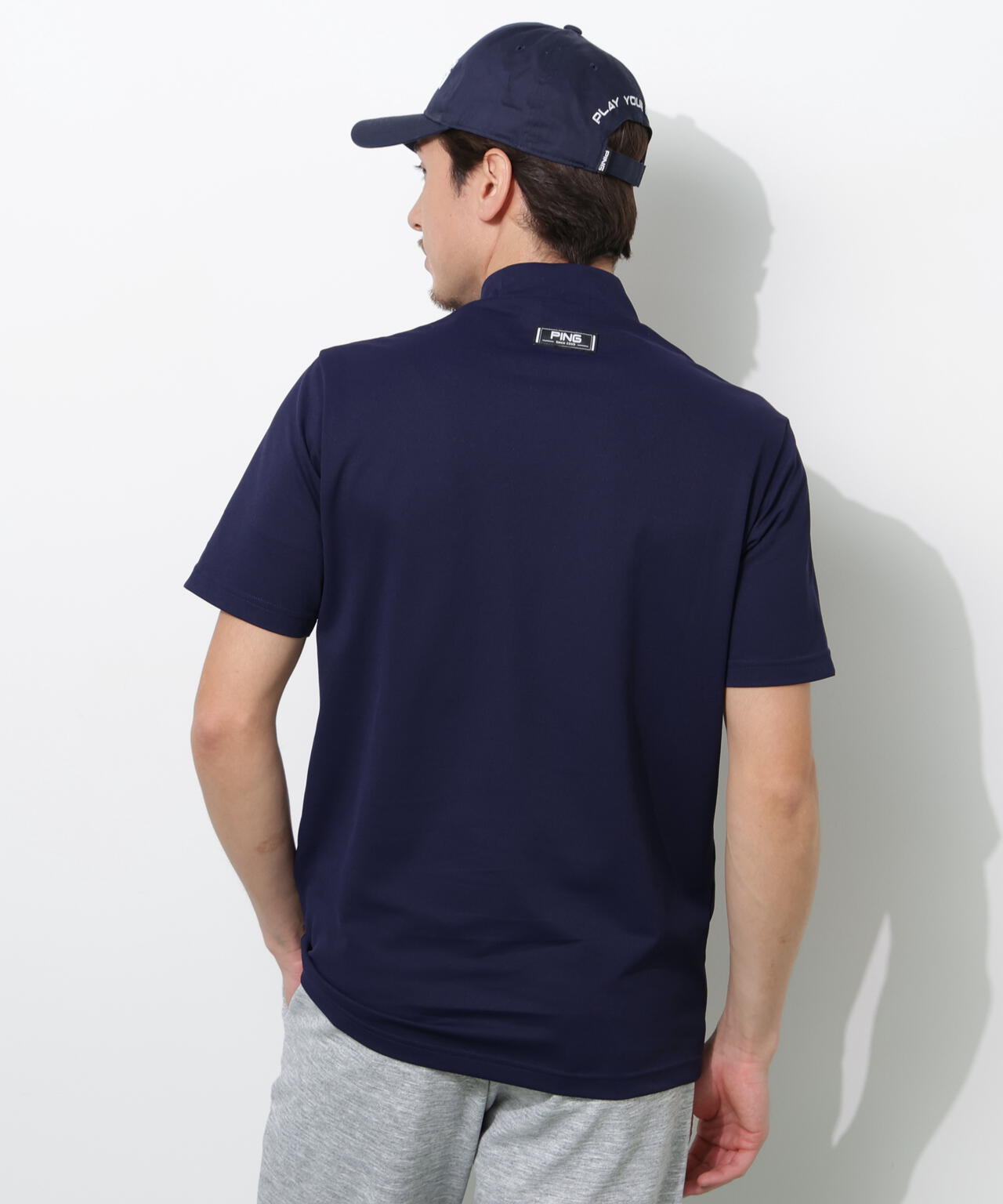 【PING APPAREL】アップリケ半袖ハイネックシャツ ＜NATIVE＞ (MENS)