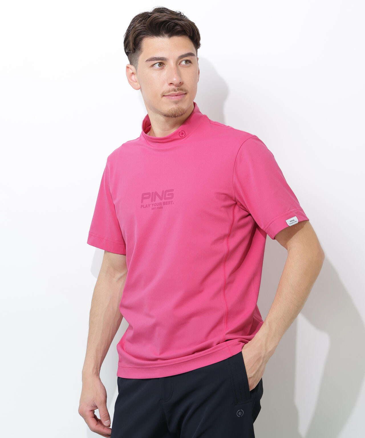 【PING APPAREL】クイックドライ半袖カノコハイネックシャツ ＜PERFORMANCE＞ (MENS)