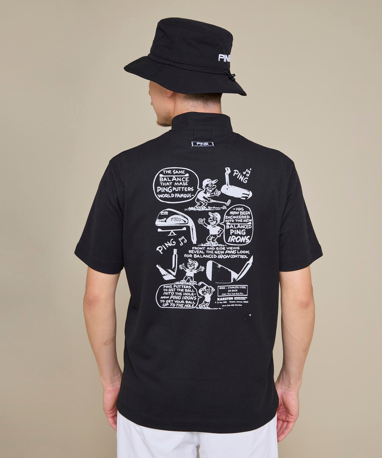 【PING APPAREL】【10カラーシリーズ】PEカノコ半袖ハイネックシャツ ＜NATIVE＞ (MENS)