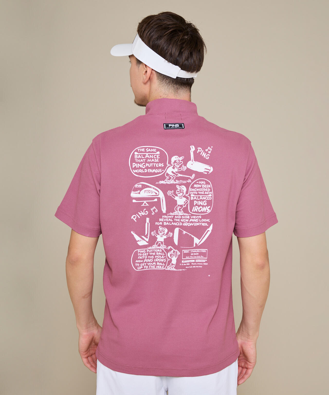 【PING APPAREL】【10カラーシリーズ】PEカノコ半袖ハイネックシャツ ＜NATIVE＞ (MENS)