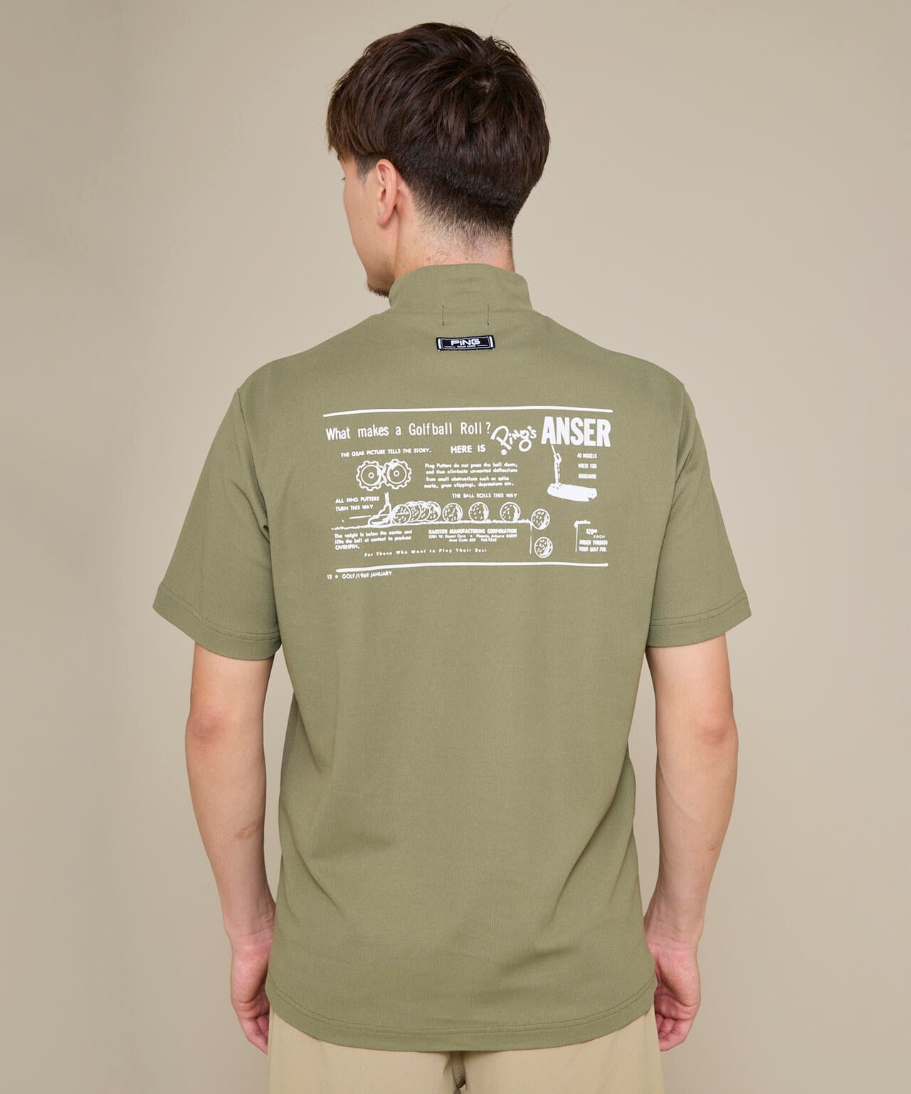 【PING APPAREL】【10カラーシリーズ】PEカノコ半袖ハイネックシャツ ＜NATIVE＞ (MENS)