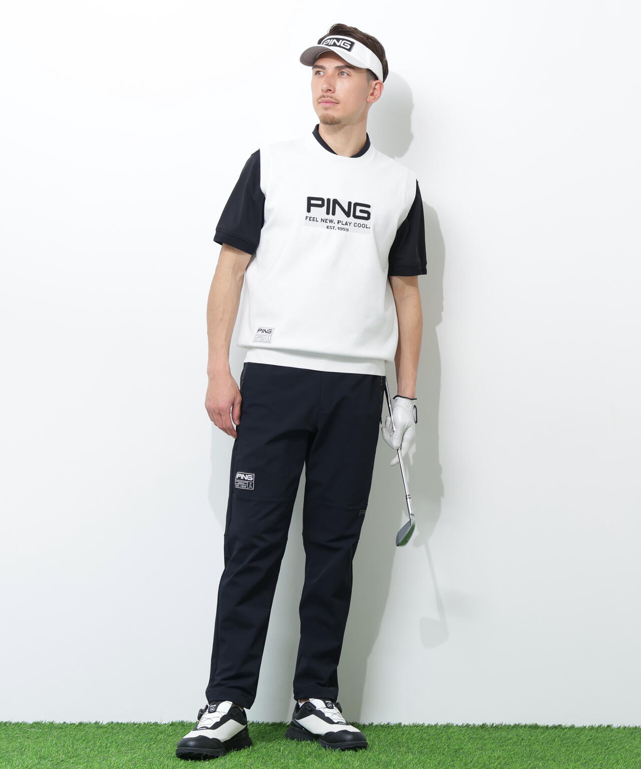 【PING APPAREL】ニットベスト ＜GOLD＞ (MENS)