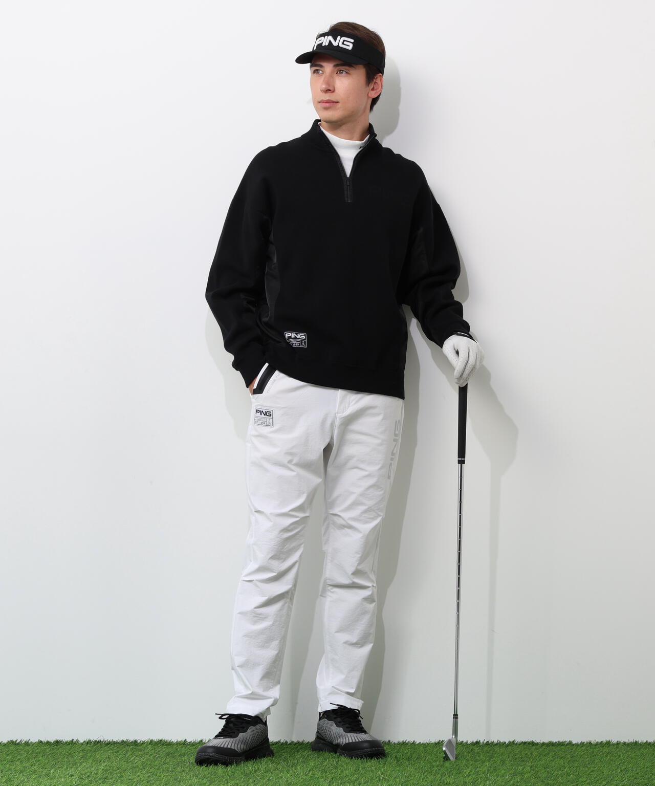 【PING APPAREL】長袖ハーフジップニット ＜GOLD＞ (MENS)