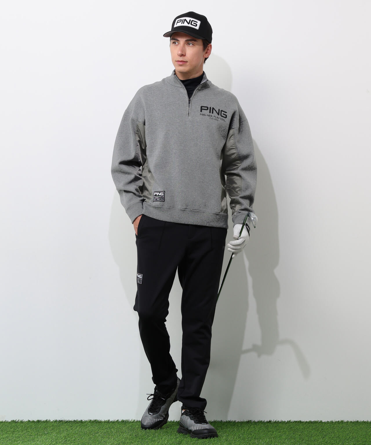 【PING APPAREL】長袖ハーフジップニット ＜GOLD＞ (MENS)