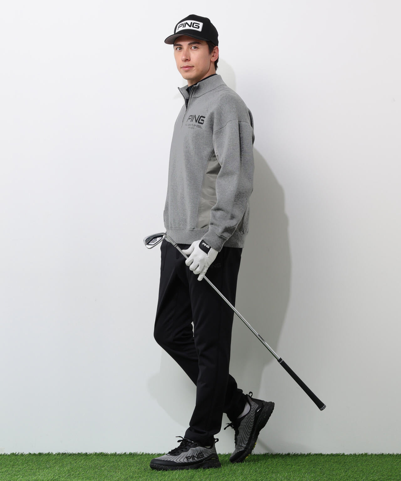 【PING APPAREL】長袖ハーフジップニット ＜GOLD＞ (MENS)