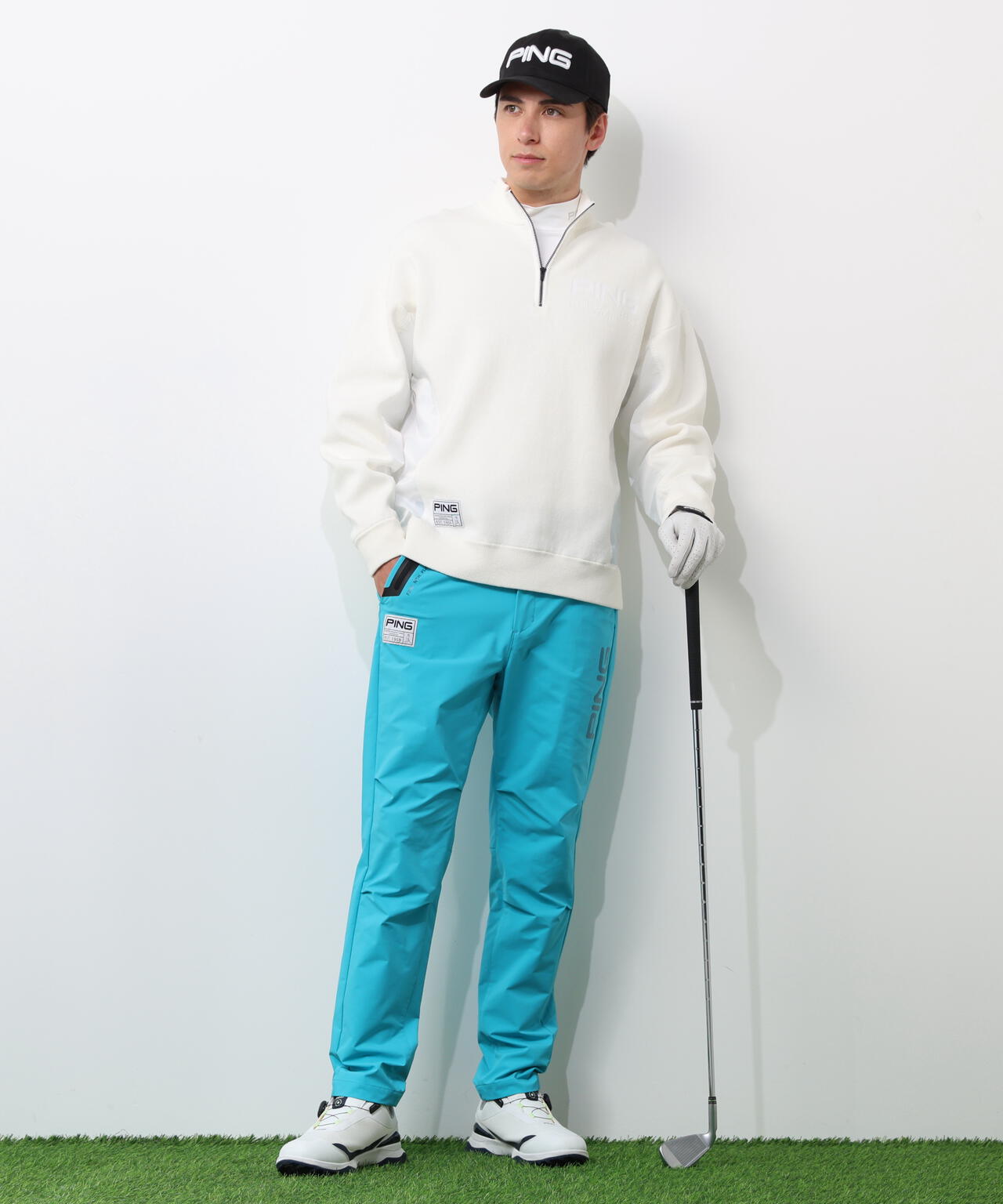 【PING APPAREL】長袖ハーフジップニット ＜GOLD＞ (MENS)