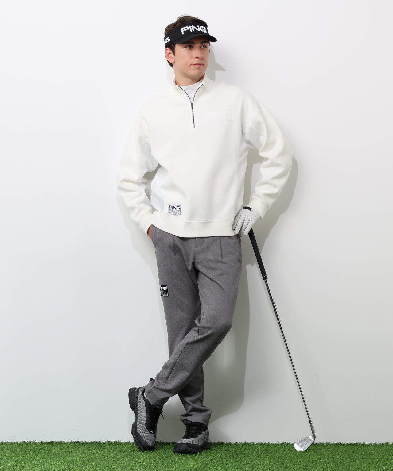 【PING APPAREL】長袖ハーフジップニット ＜GOLD＞ (MENS)