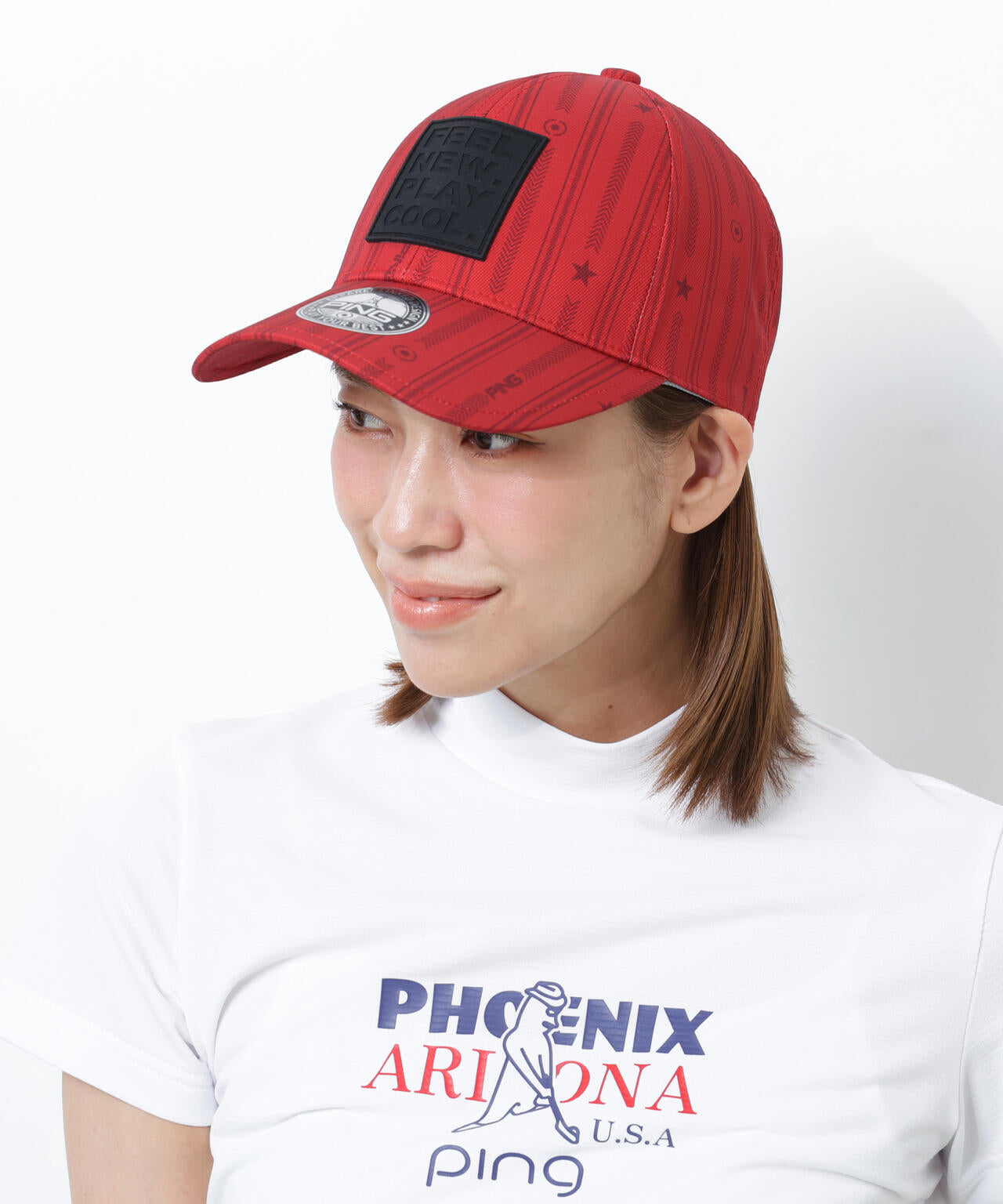 【PING APPAREL】ストライプ総柄プリントキャップ ＜NATIVE＞(UNISEX)