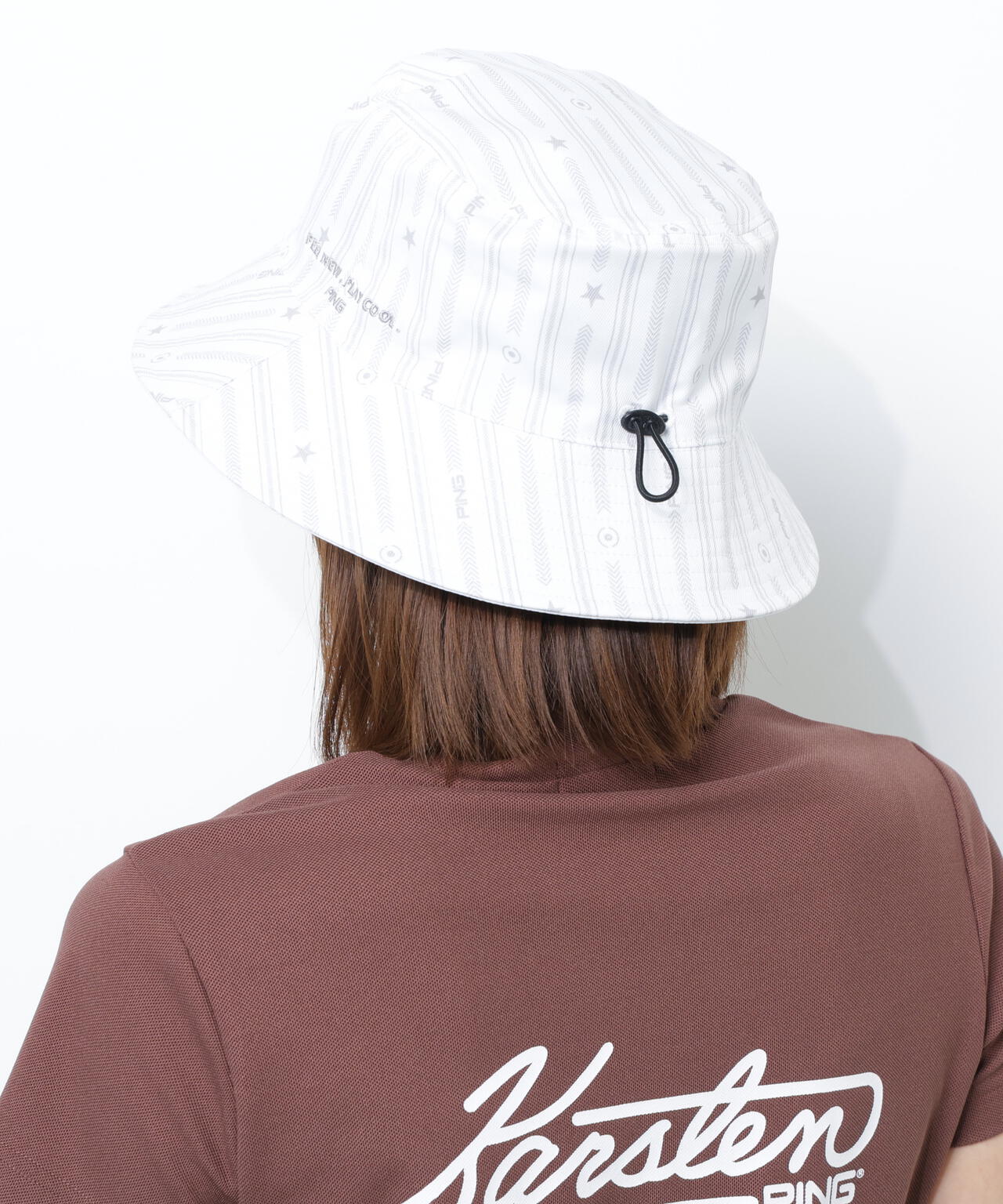 【PING APPAREL】ストライプ総柄プリントリバーシブルハット ＜NATIVE＞(UNISEX)