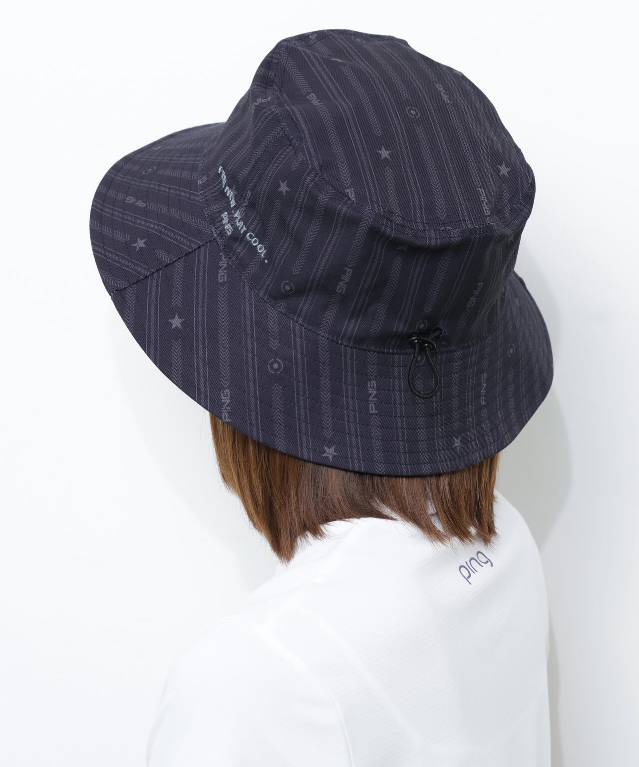 【PING APPAREL】ストライプ総柄プリントリバーシブルハット ＜NATIVE＞(UNISEX)