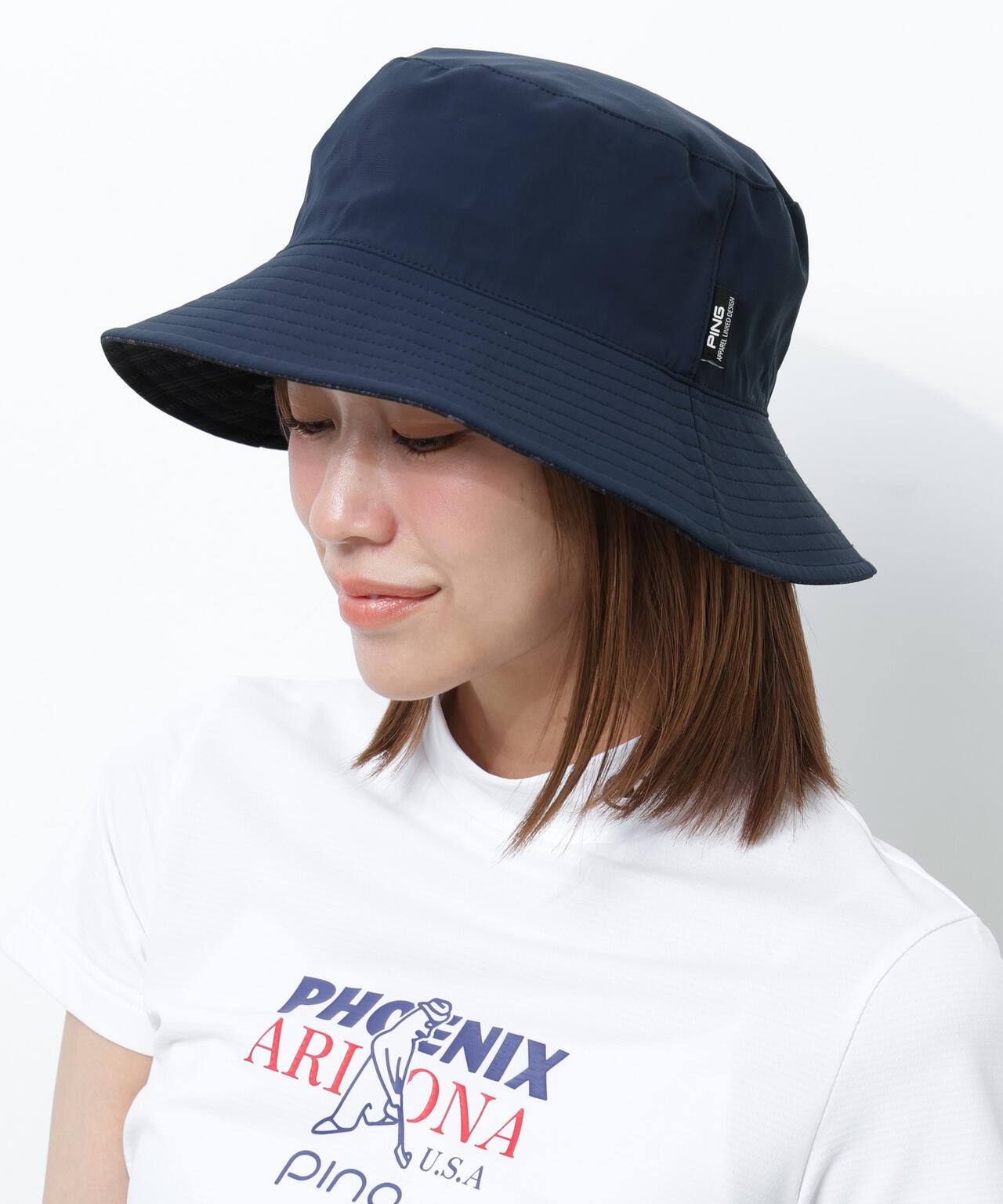 【PING APPAREL】ストライプ総柄プリントリバーシブルハット ＜NATIVE＞(UNISEX)