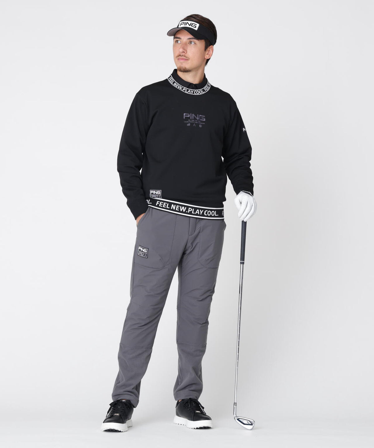 [PING APPAREL] 異素材MIXテーパードパンツ ＜GOLD＞ (MENS)