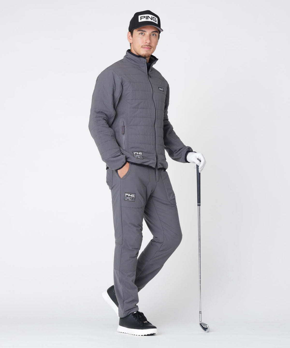 [PING APPAREL] 異素材MIXテーパードパンツ ＜GOLD＞ (MENS)