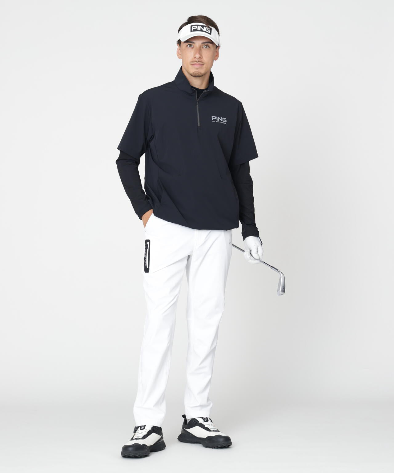 ［PING APPAREL］［UVカット・透け防止］ミニリップストップテーパードパンツ (MENS)