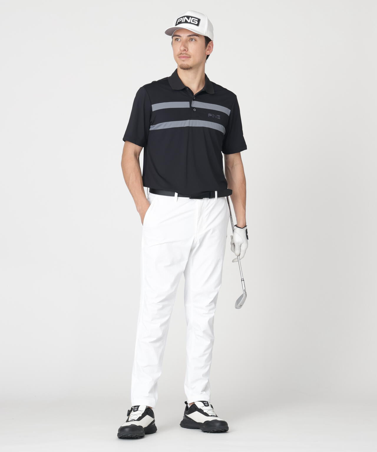【PING APPAREL】全方向ストレッチ布帛高機能テーパードパンツ (MENS)
