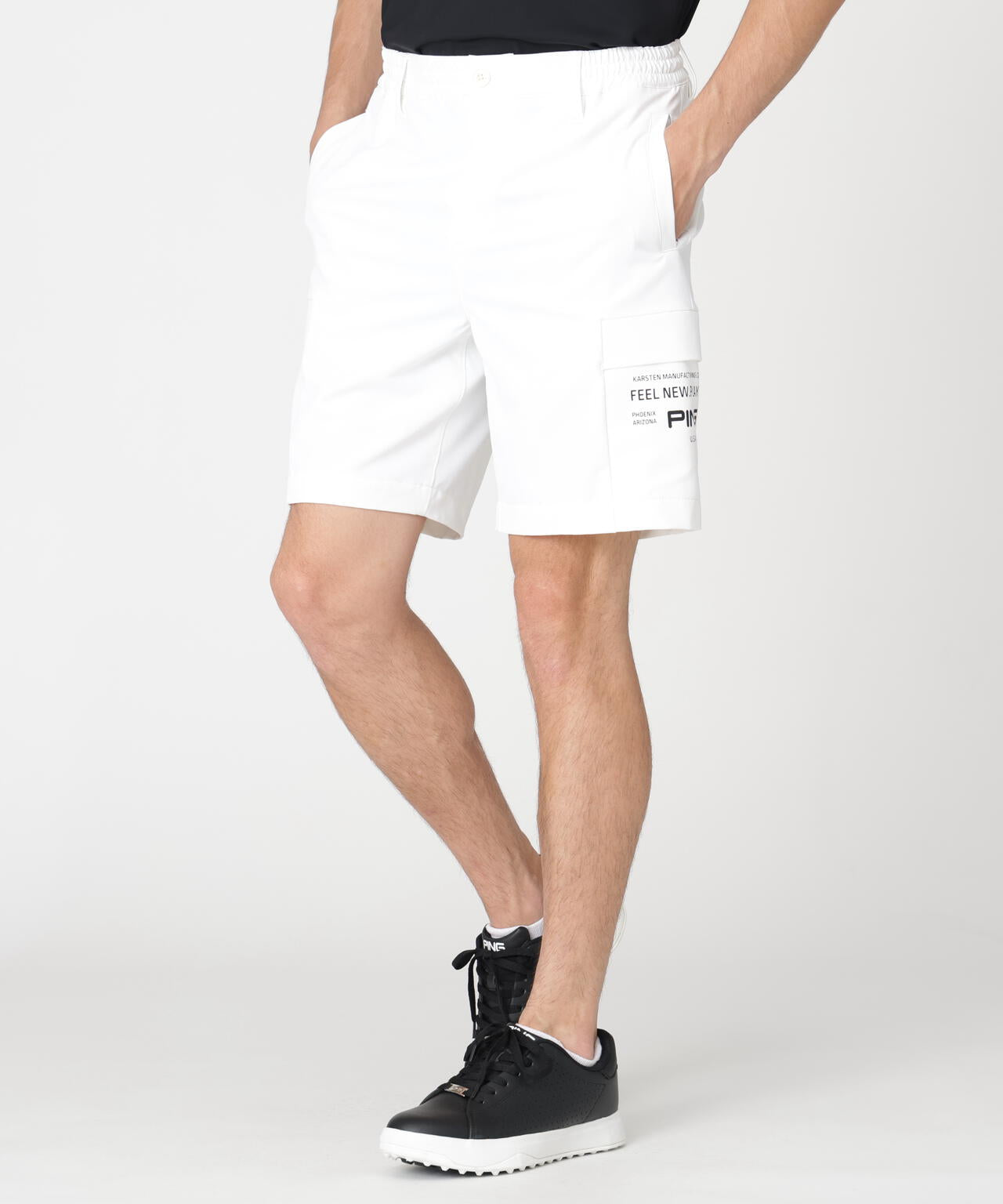 ［PING APPAREL］［UVカット・吸水速乾］ダブルストレッチフラップショートパンツ (MENS)