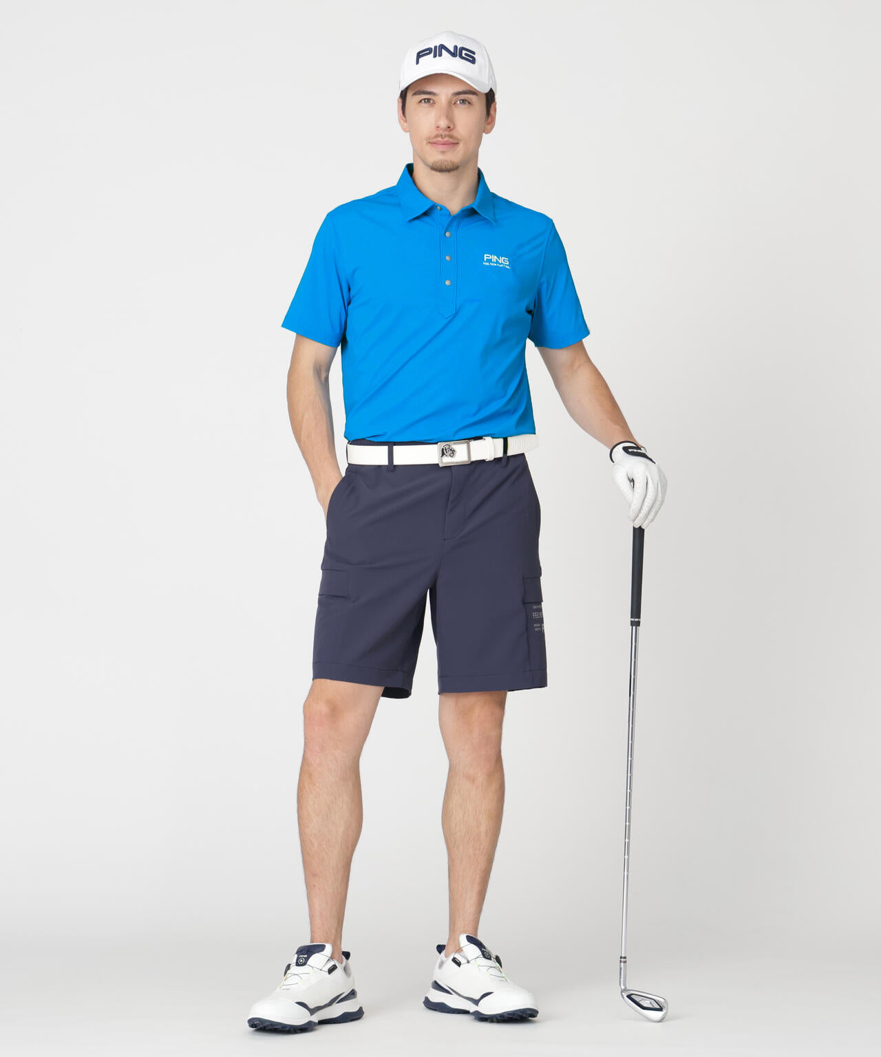 ［PING APPAREL］［UVカット・吸水速乾］ダブルストレッチフラップショートパンツ (MENS)