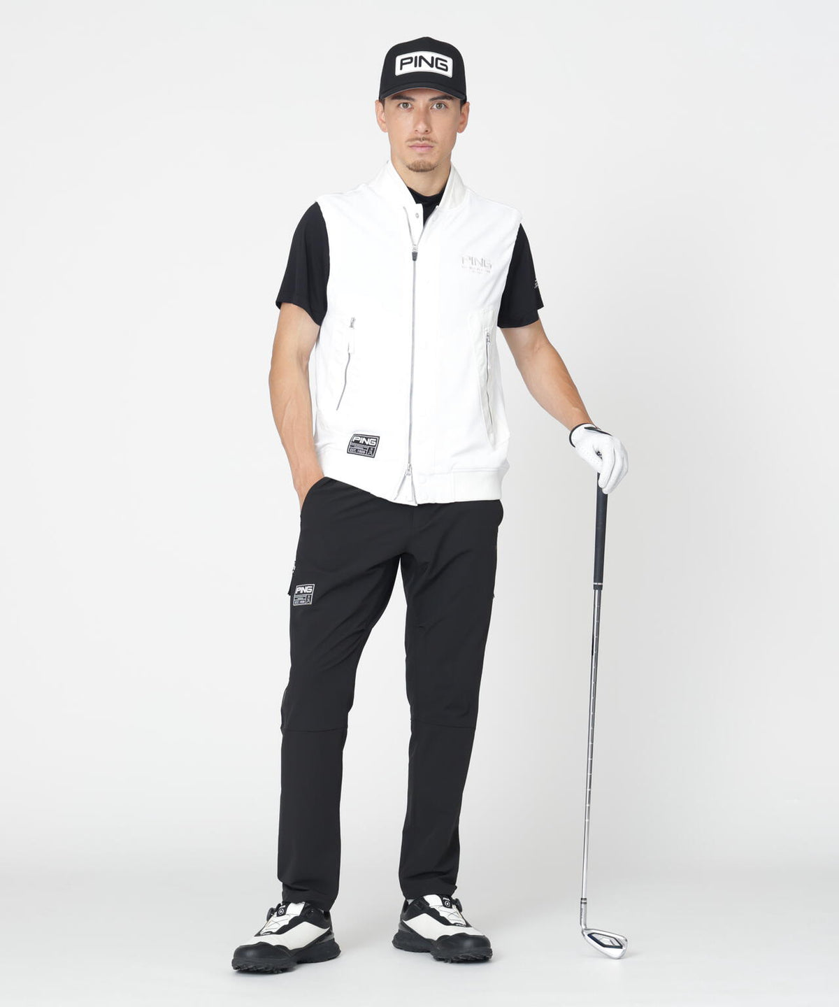 【PING APPAREL】ワッフルフルジップベスト ＜GOLD＞ (MENS)