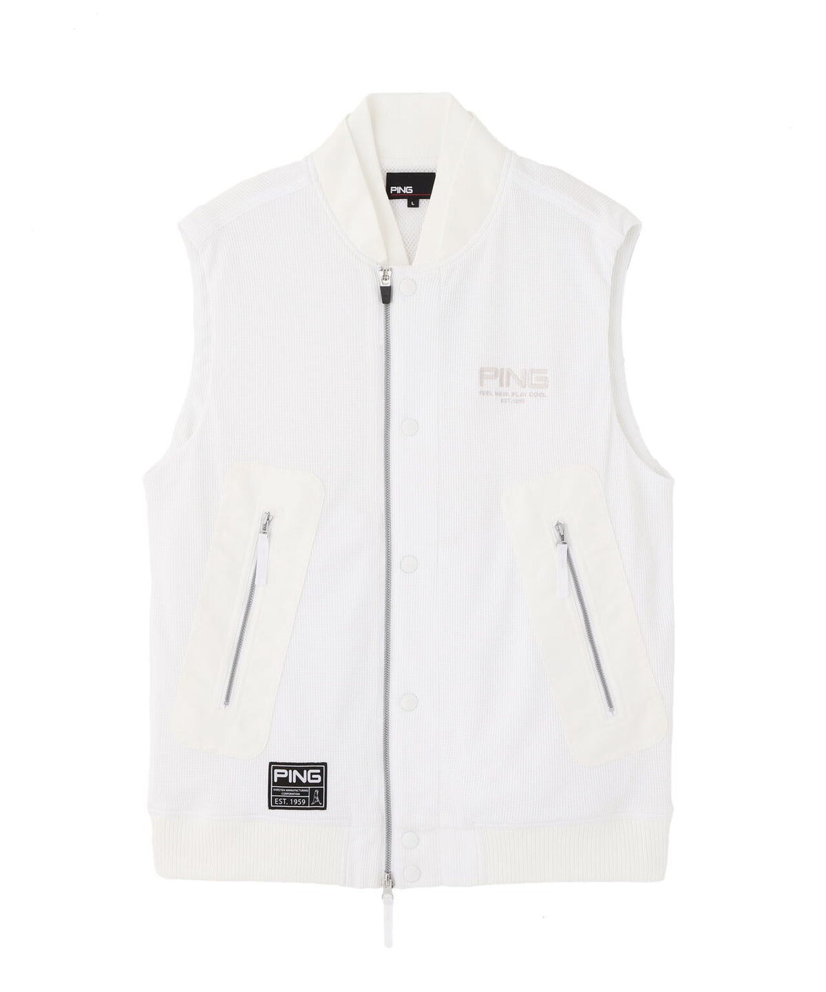 【PING APPAREL】ワッフルフルジップベスト ＜GOLD＞ (MENS)