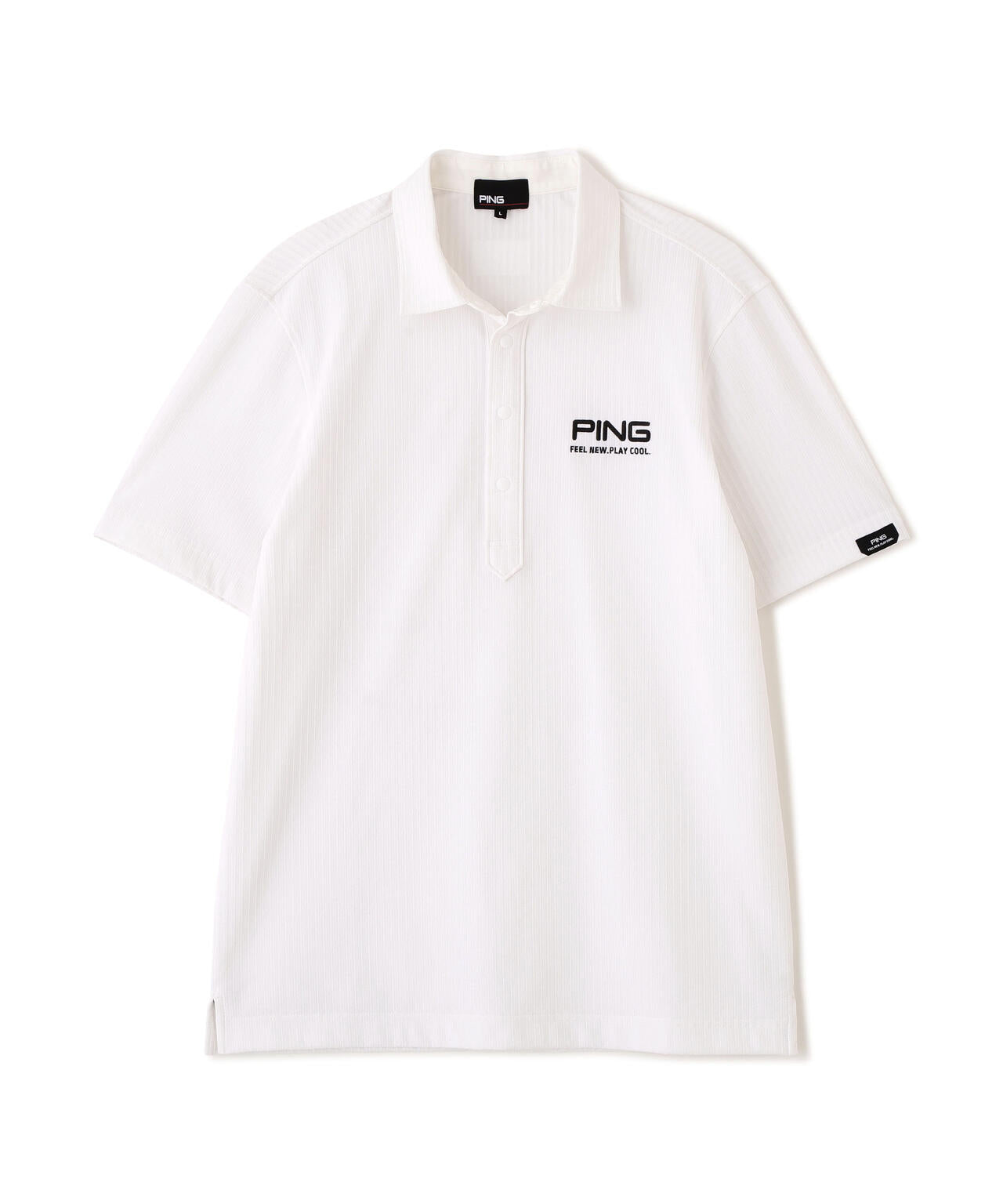 ［PING APPAREL］［吸水速乾］全方向ストレッチシアサッカー半袖ポロシャツ (MENS)