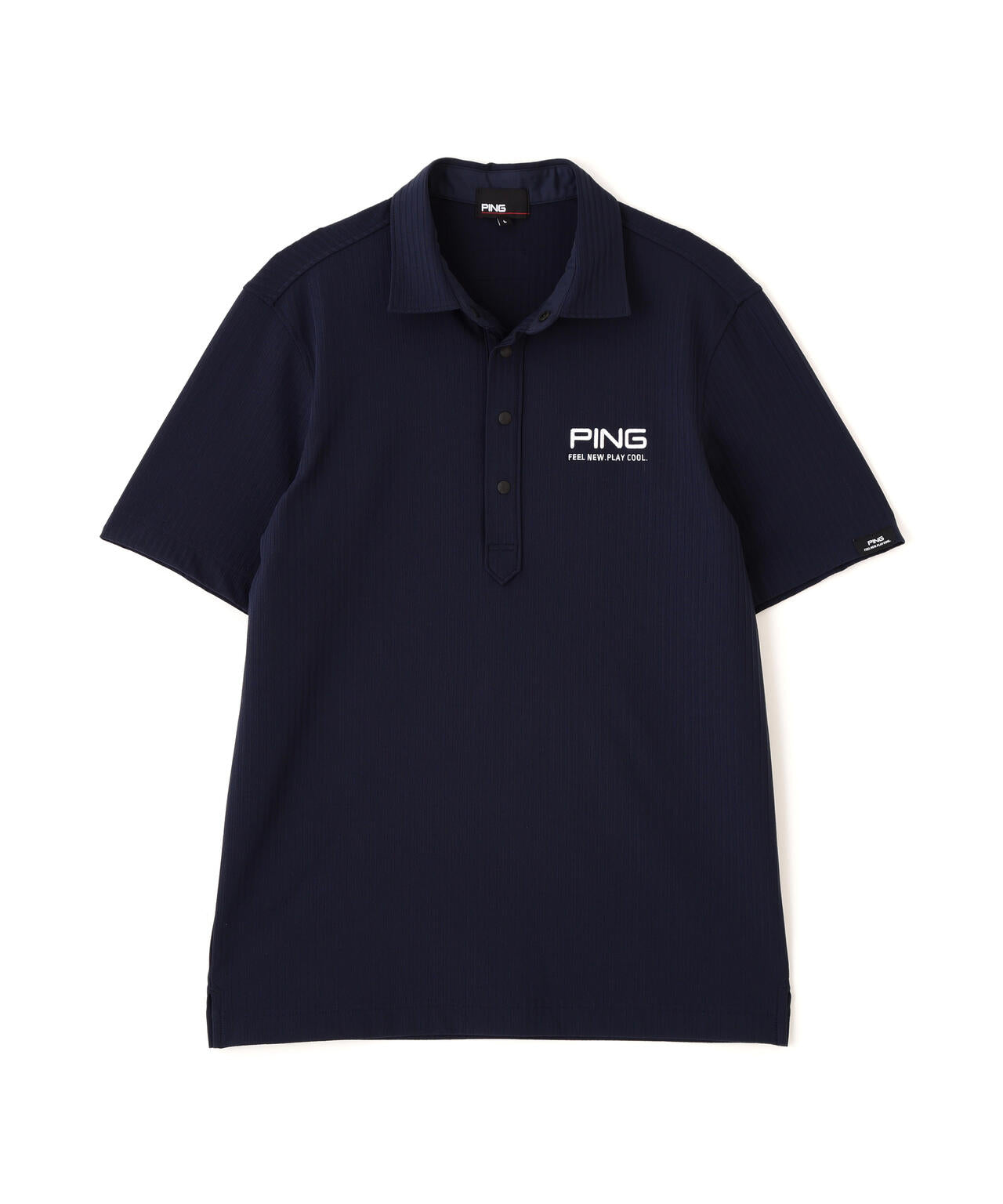 ［PING APPAREL］［吸水速乾］全方向ストレッチシアサッカー半袖ポロシャツ (MENS)