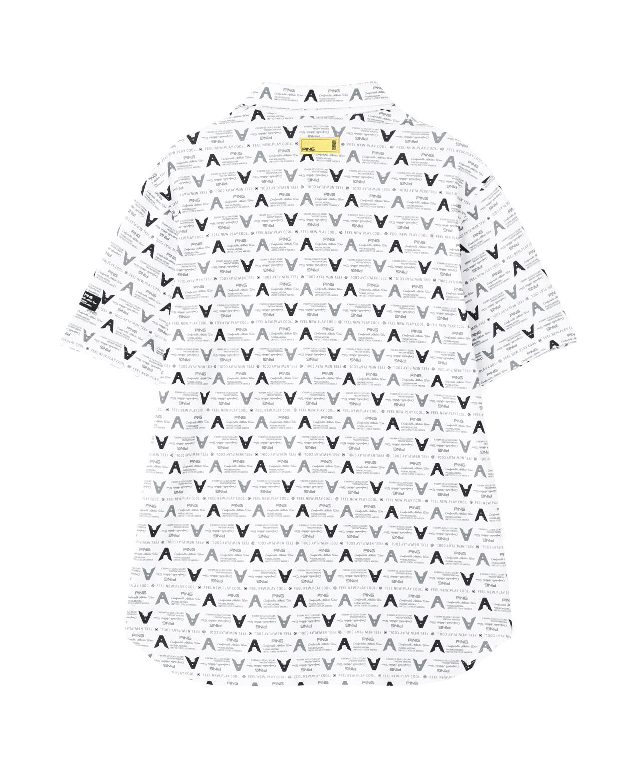 ［PING APPAREL］［UVカット・吸水速乾］総柄半袖ポロシャツ ＜GOLD＞ (MENS)