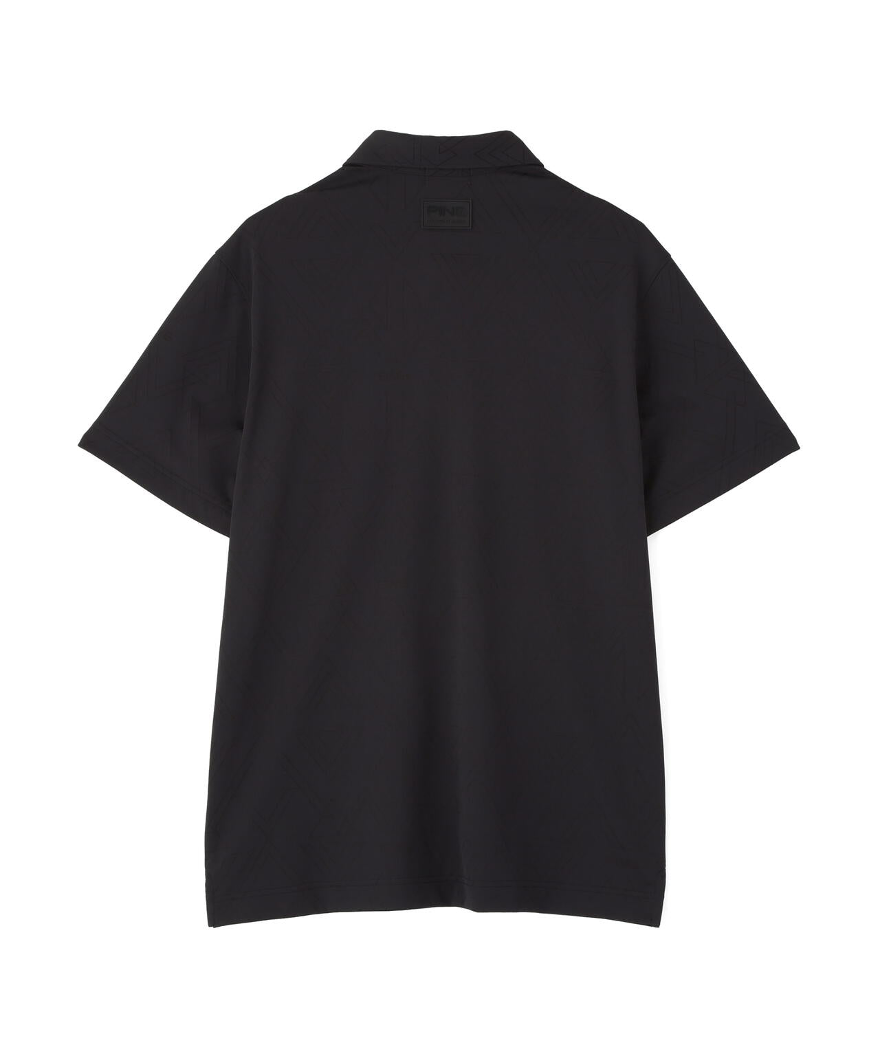 ［PING APPAREL］［吸水速乾・ストレッチ］三角幾何学柄ジャガード半袖ポロシャツ (MENS)