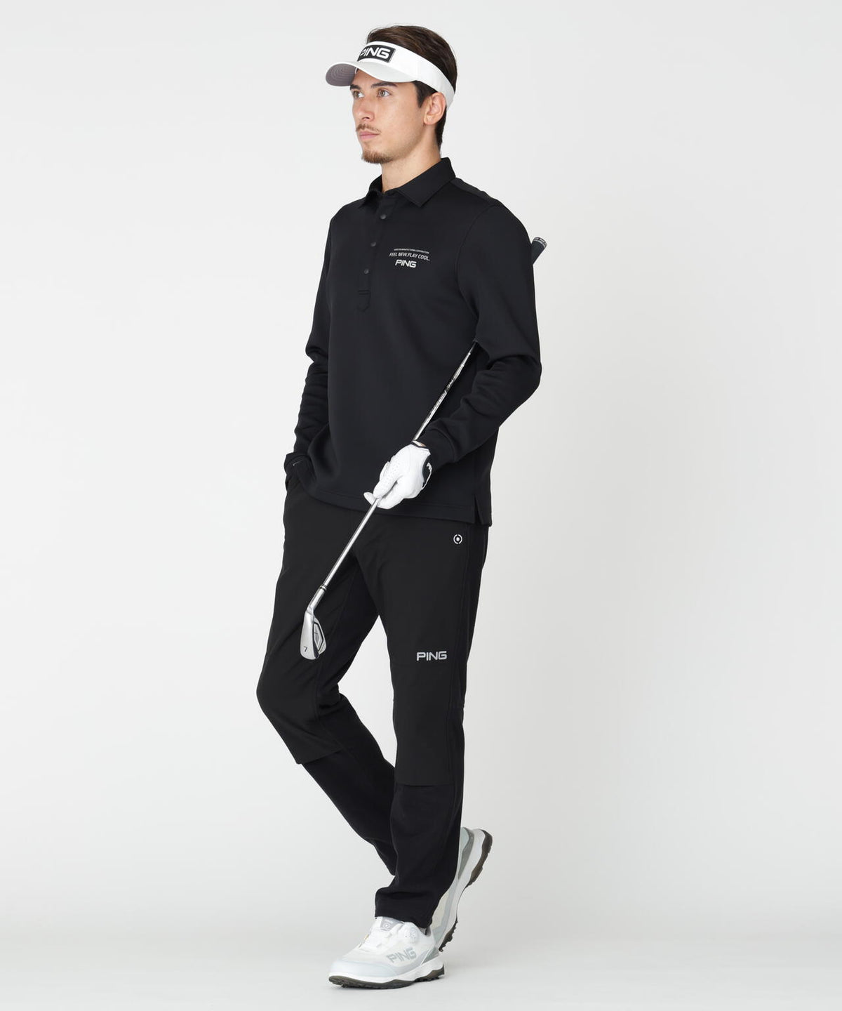 [PING APPAREL] 裏メッシュダンボール長袖ポロシャツ (MENS)