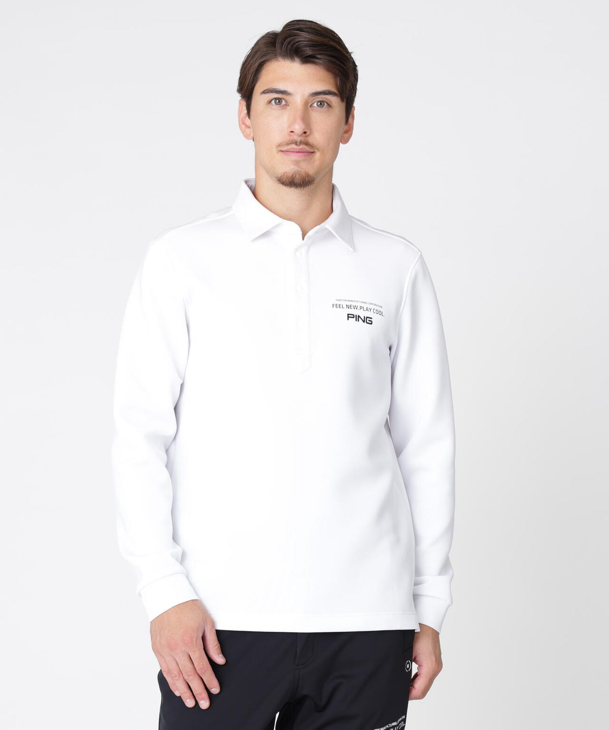 [PING APPAREL] 裏メッシュダンボール長袖ポロシャツ (MENS)