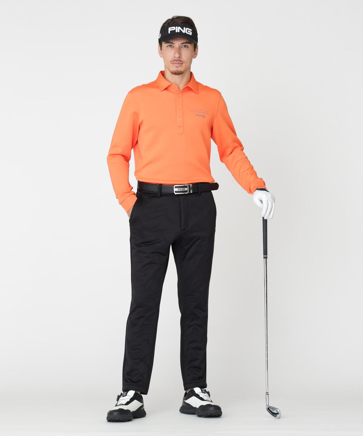 [PING APPAREL] 裏メッシュダンボール長袖ポロシャツ (MENS)