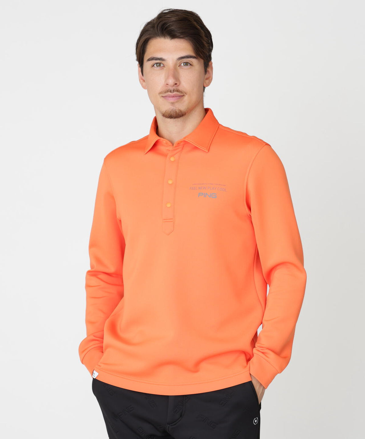 [PING APPAREL] 裏メッシュダンボール長袖ポロシャツ (MENS)
