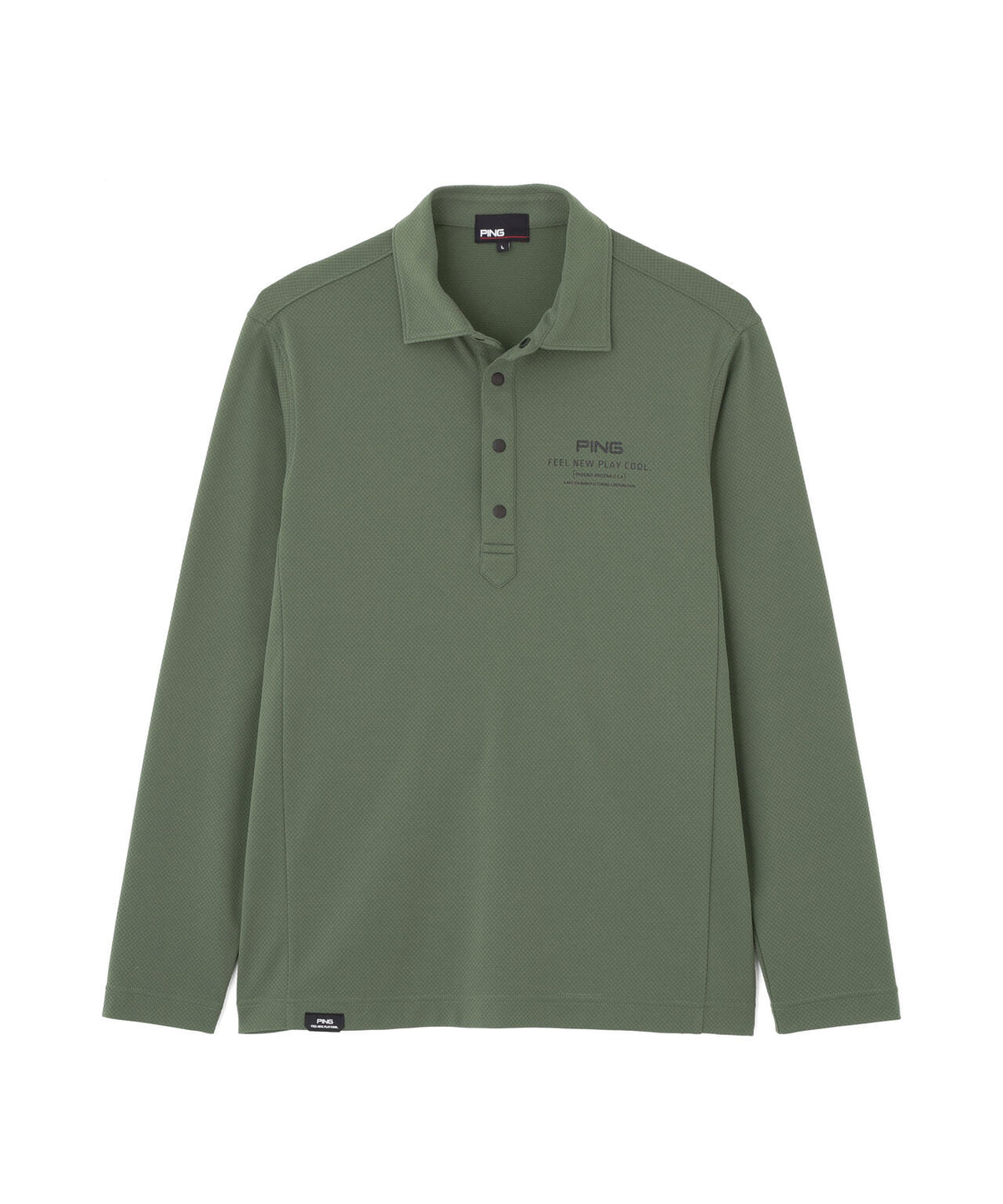 【PING APPAREL】格子リバーススクラムテック長袖ポロシャツ (MENS)