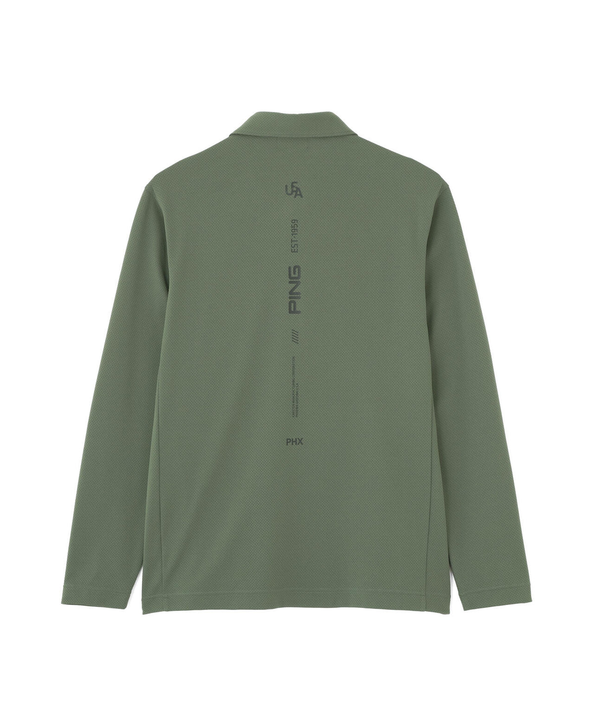 【PING APPAREL】格子リバーススクラムテック長袖ポロシャツ (MENS)