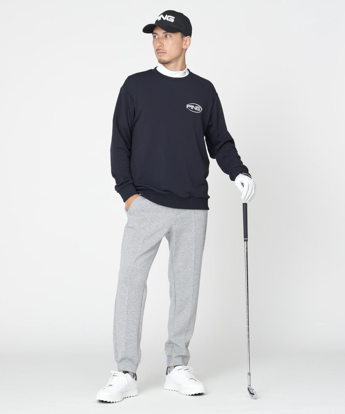 ［PING APPAREL］［吸水速乾・UVケア］10カラーMr.PINGダンシングロゴクルーネックプルオーバー (MENS)