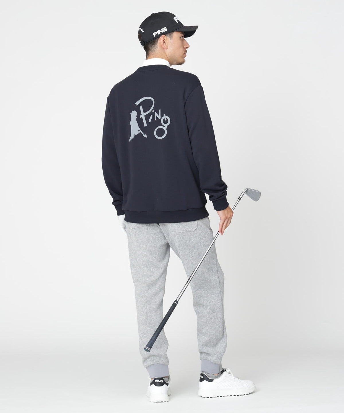 ［PING APPAREL］［吸水速乾・UVケア］10カラーMr.PINGダンシングロゴクルーネックプルオーバー (MENS)