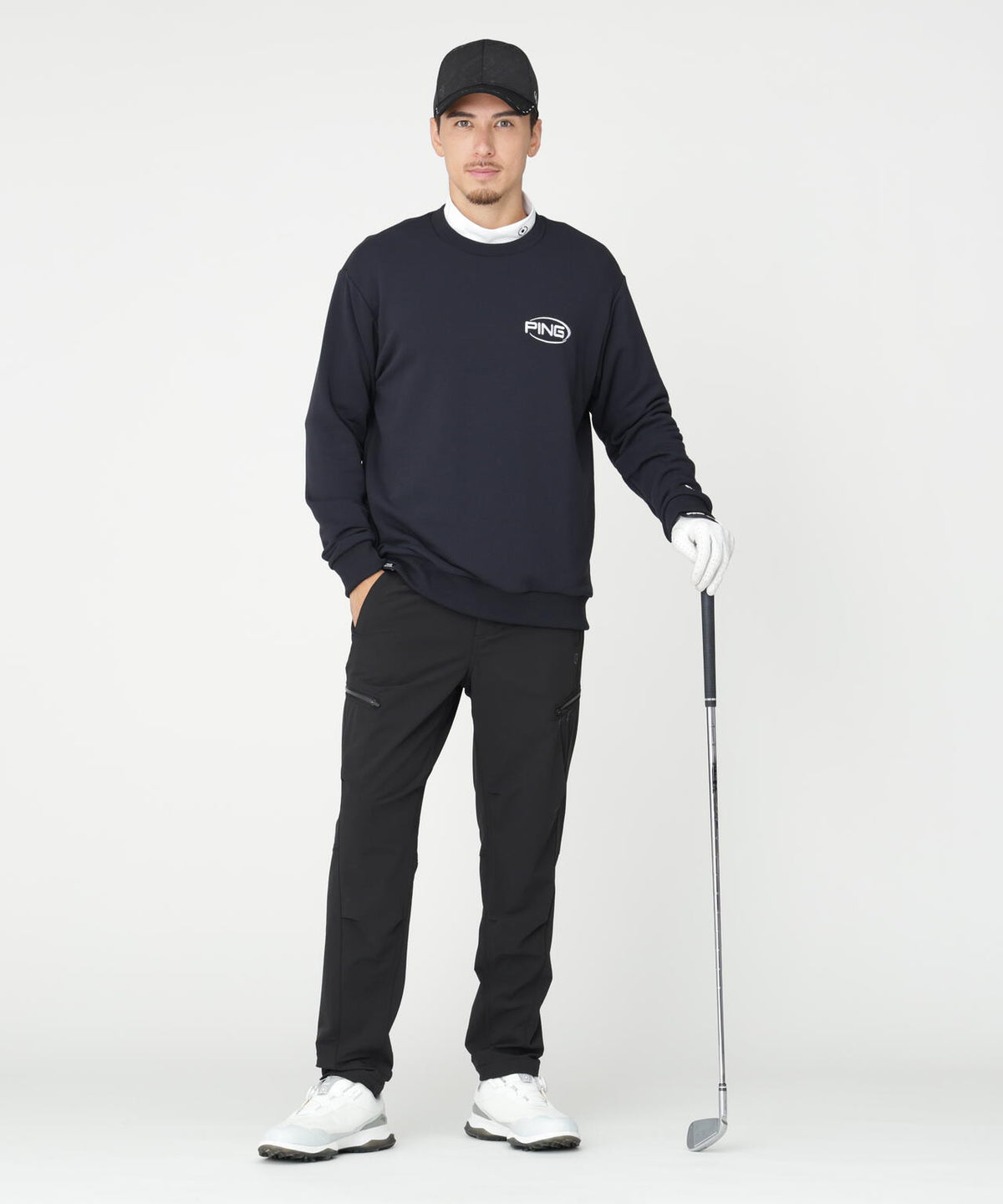 ［PING APPAREL］［吸水速乾・UVケア］10カラーMr.PINGダンシングロゴクルーネックプルオーバー (MENS)