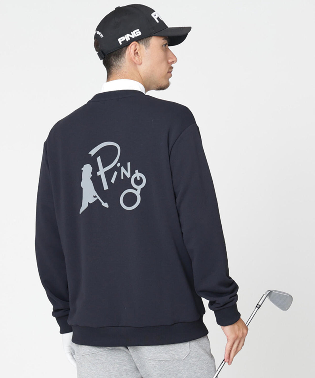 ［PING APPAREL］［吸水速乾・UVケア］10カラーMr.PINGダンシングロゴクルーネックプルオーバー (MENS)
