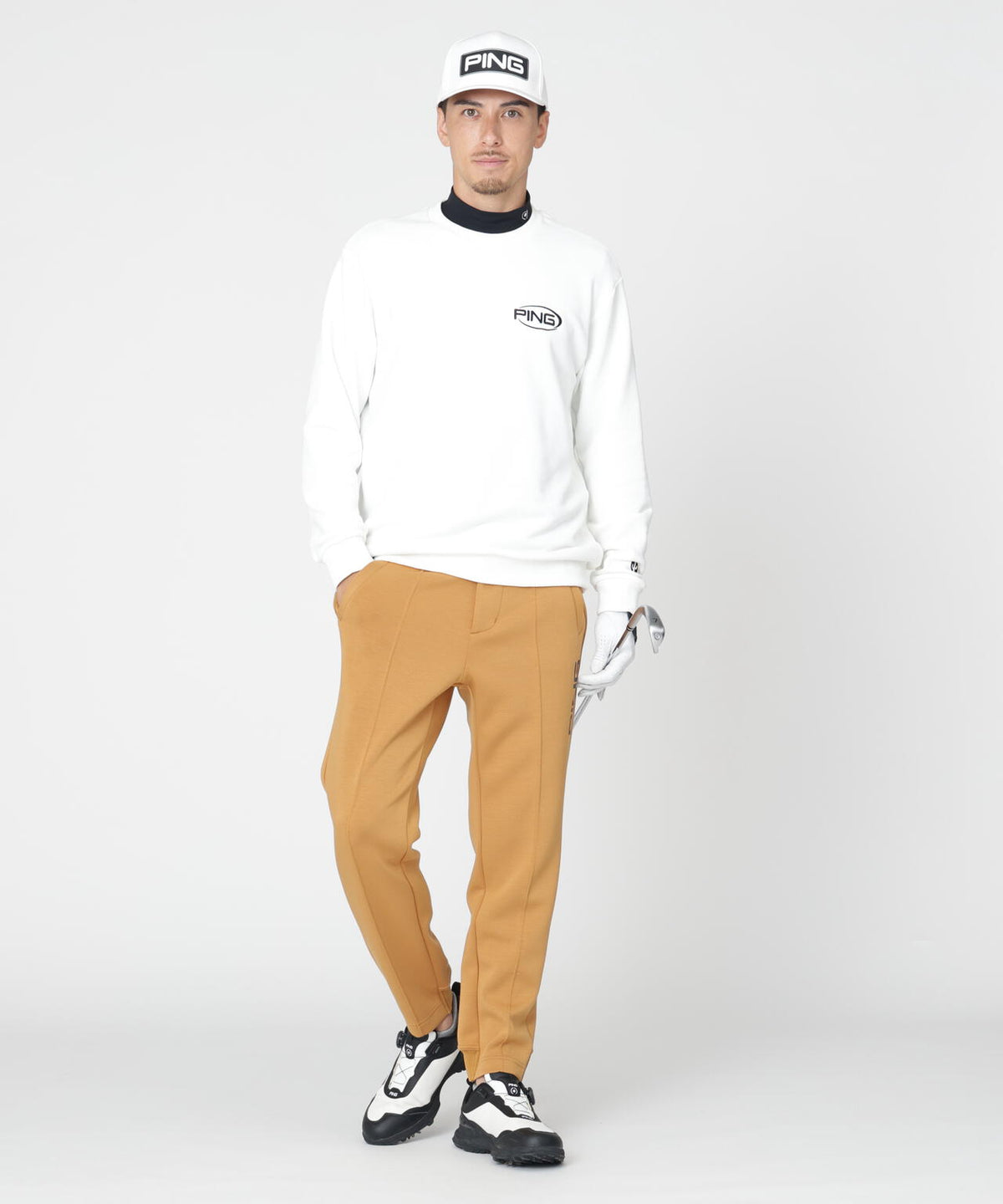 ［PING APPAREL］［吸水速乾・UVケア］10カラーMr.PINGダンシングロゴクルーネックプルオーバー (MENS)